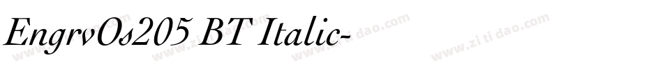EngrvOs205 BT Italic字体转换